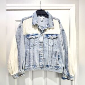 Forever21 light blue & white jean jacket